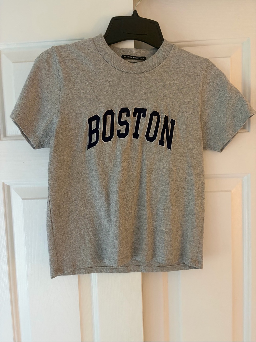 Brandy Melville Gray 'Boston' Baby Tee
